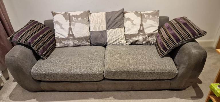 Large 3 seat Paris themed sofa