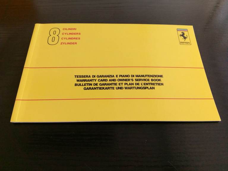 Ferrari 328 348 warranty manuale service 