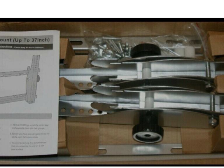 L👀k Tv wall Bracket Silver. Up to a 37”Tv NEW  SALE £15