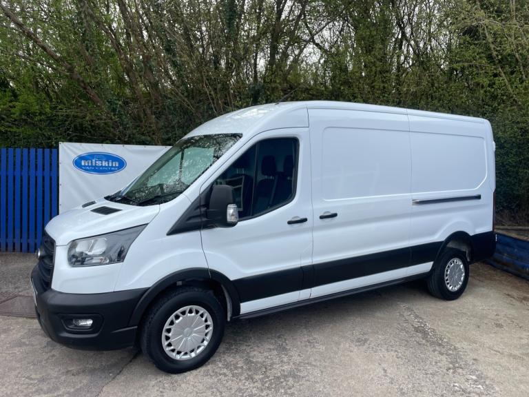 2023 Ford Transit 2.0 EcoBlue Hybrid 130ps L3H2 Leader Diesel Van In White  PANEL VAN Diesel Manual