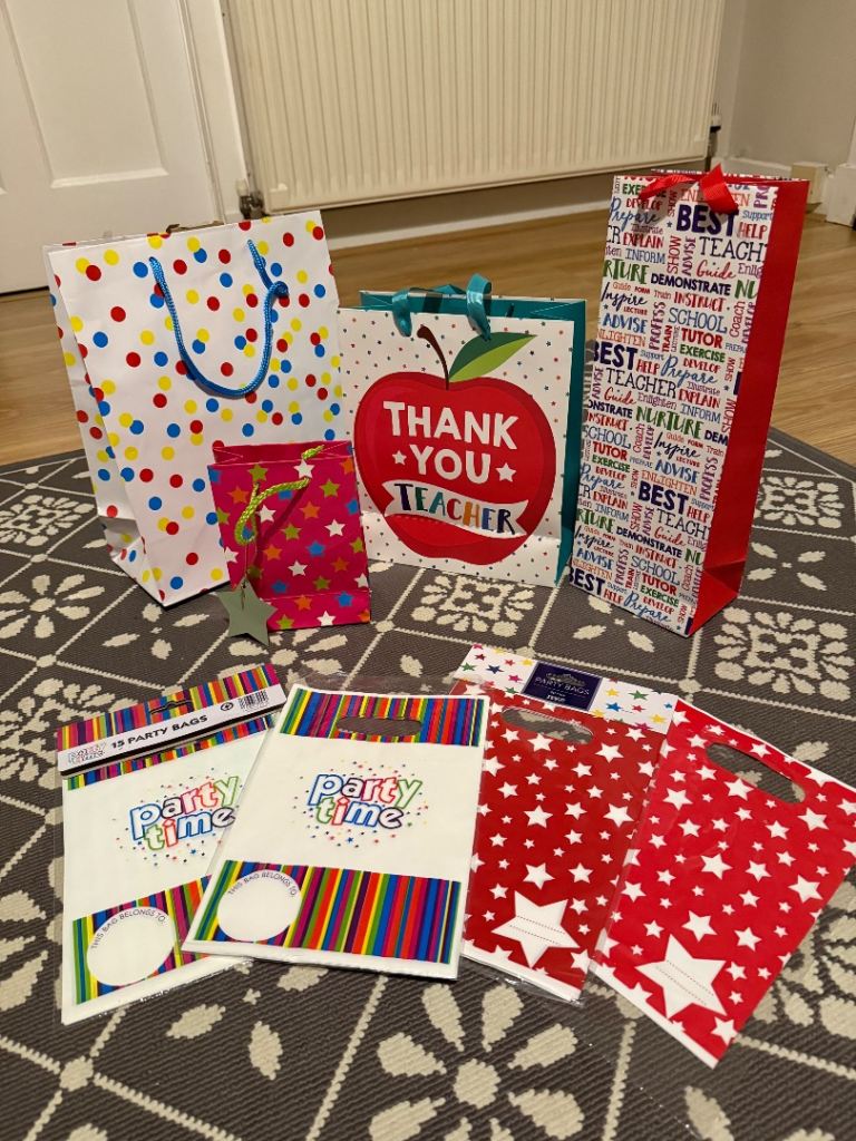 Thank you TEACHERS gift bags - and children’s  party bags 