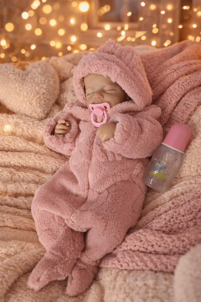 New girl cloth vinyl doll realistic with sleepsuit and accessories reborn toy gift 