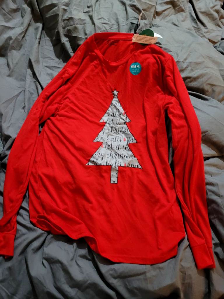 Matalan Mens Christmas Tree Pyjama Top Medium Red