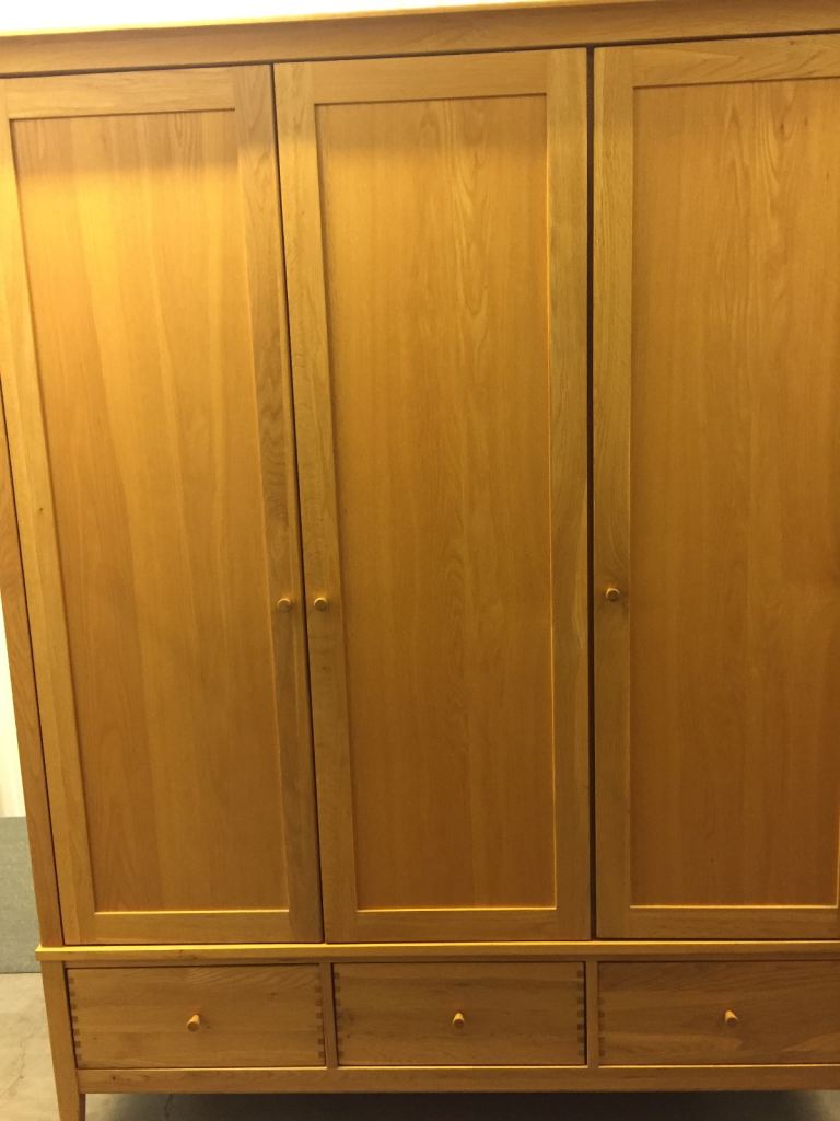 Willis and Gambier solid oak triple wardrobe excellent condition