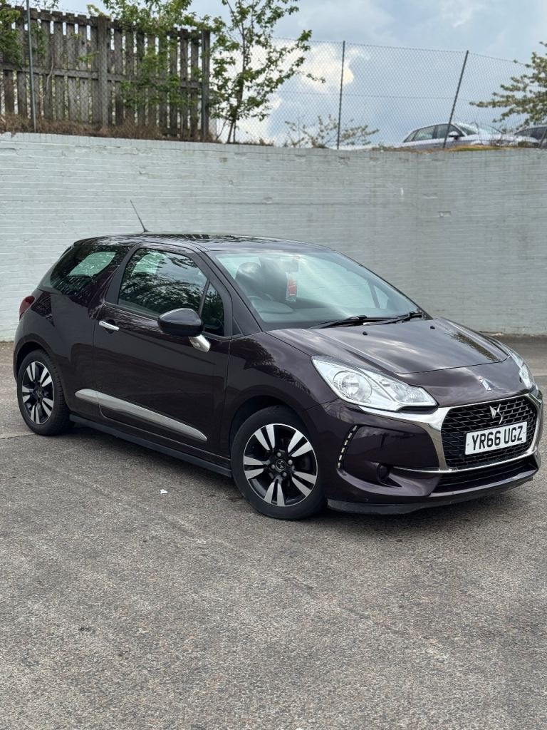 2016 DS Ds3 1.2 litre manual petrol car purple £20 road tax cheap insurance full year MOT. 