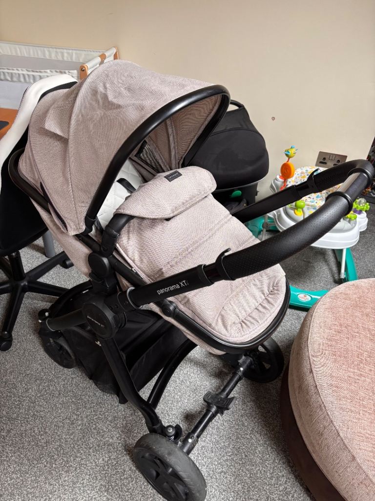 Panorama XTi by Babylo 2-in-1 Travel System with EnfaSafe i-Size R129 Car Seat Almond