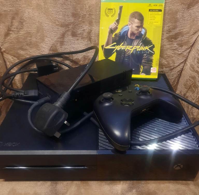 Xbox One Console with Controller and Cyberpunk 2077