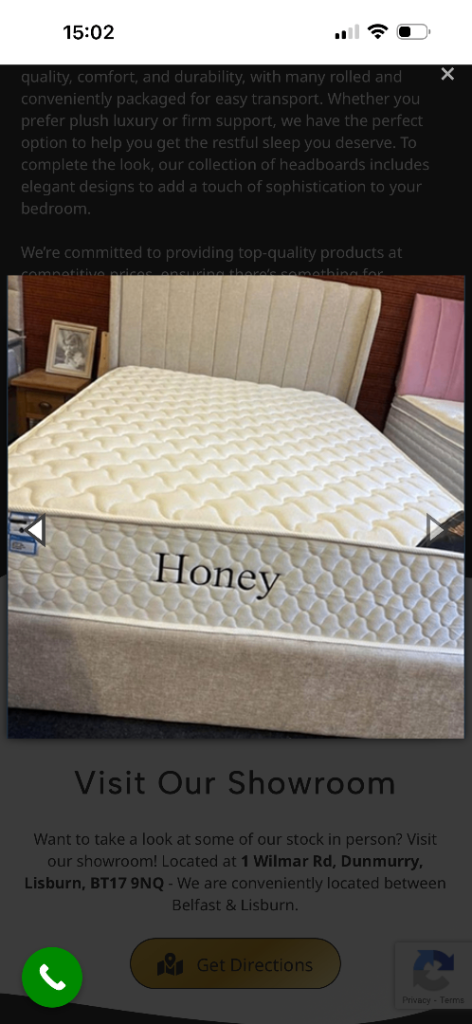 1400 pocket sprung mattress double 4,6