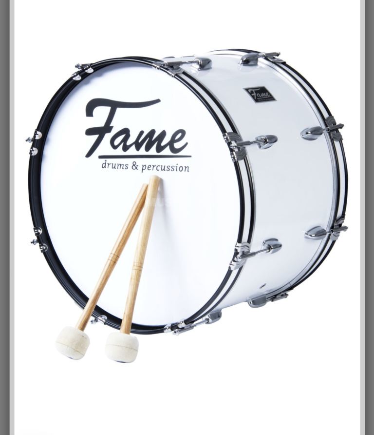 Fame Marching BassDrum 18"x12" with Straps & Beaters