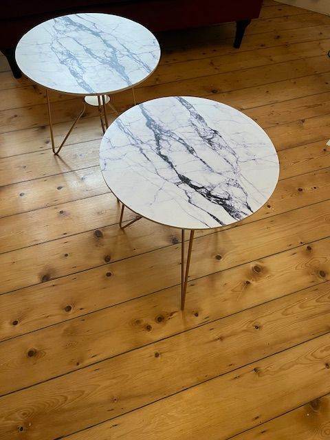 image for Stylish pair of side /coffee tables, bedside tables, light but sturdy, easy clean surface