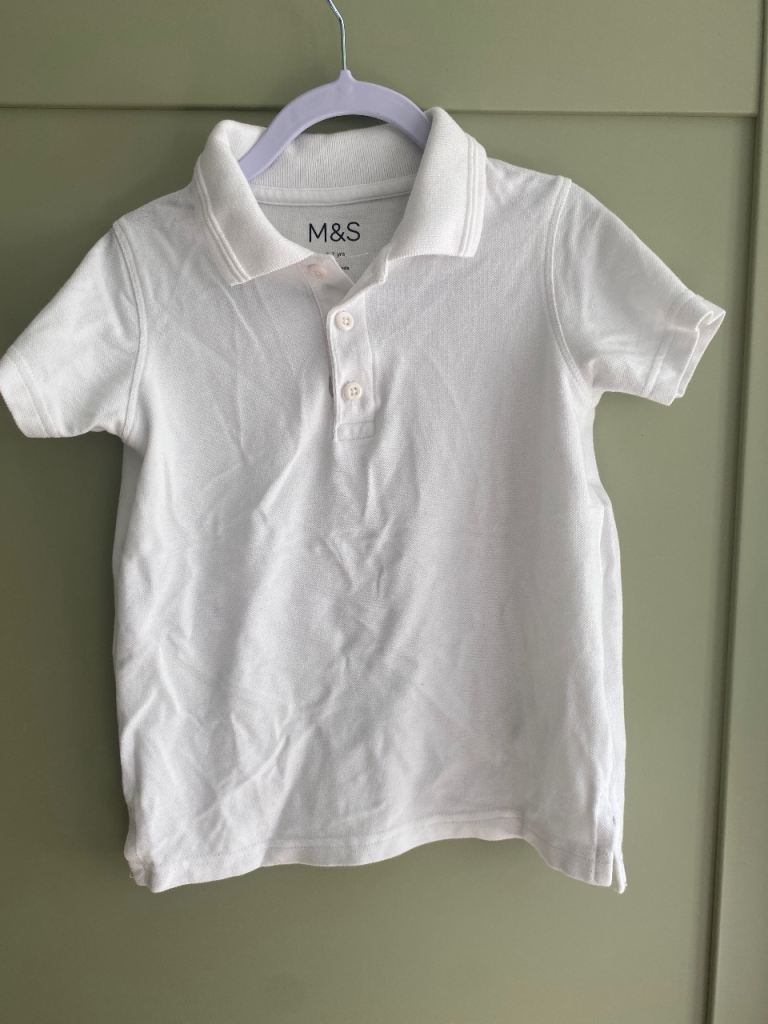 M&S Kids White Polo Shirt – Good Condition
