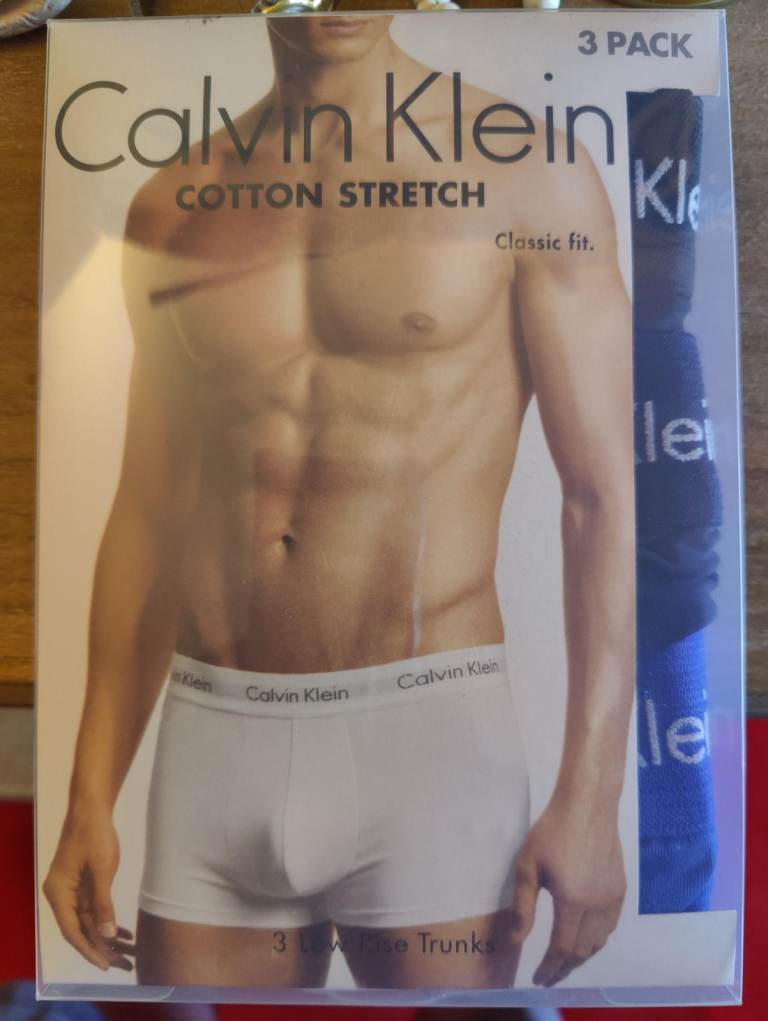 Mens CK Calvin Klein Low Rise Trunks 3 pack in Extra Small (24-26 inch)