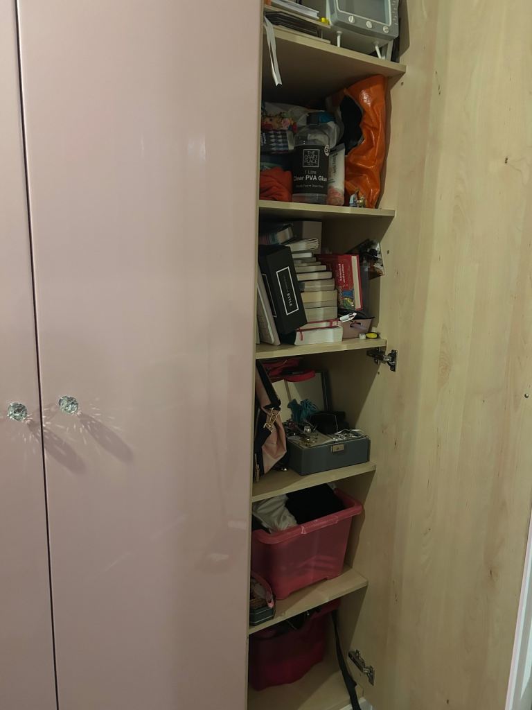 Starplan 3 door baby pink high gloss and mirror 3 door wardrobe