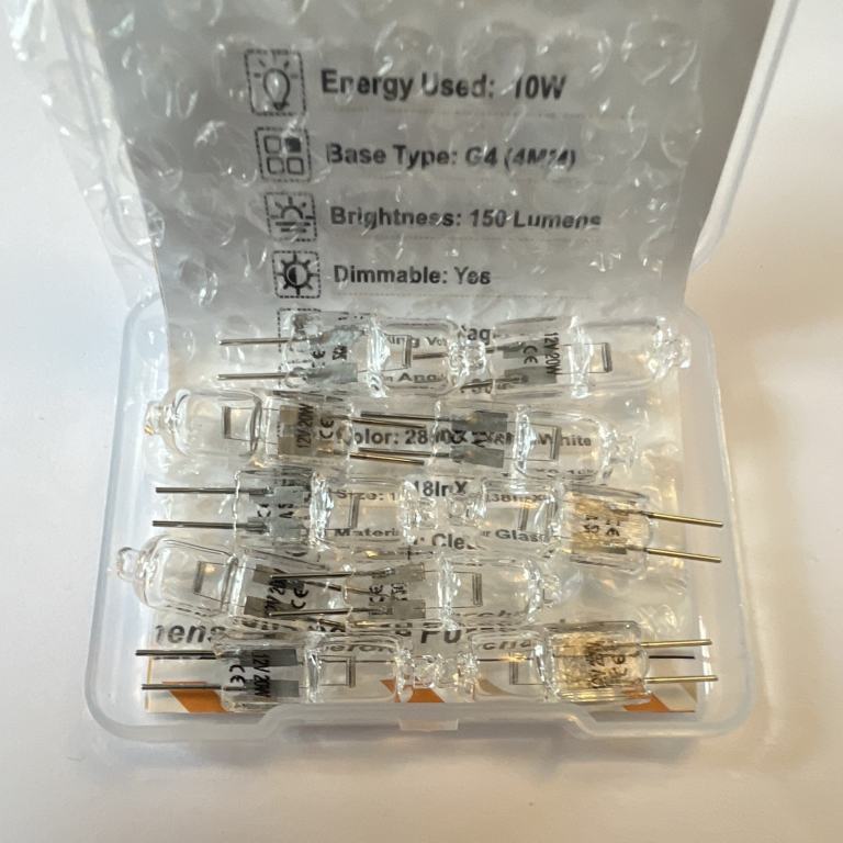 G4 Halogen Miniature Capsule Lamp Bulb 10W Clear 2 Pin Dimmable 150lm 10 pack