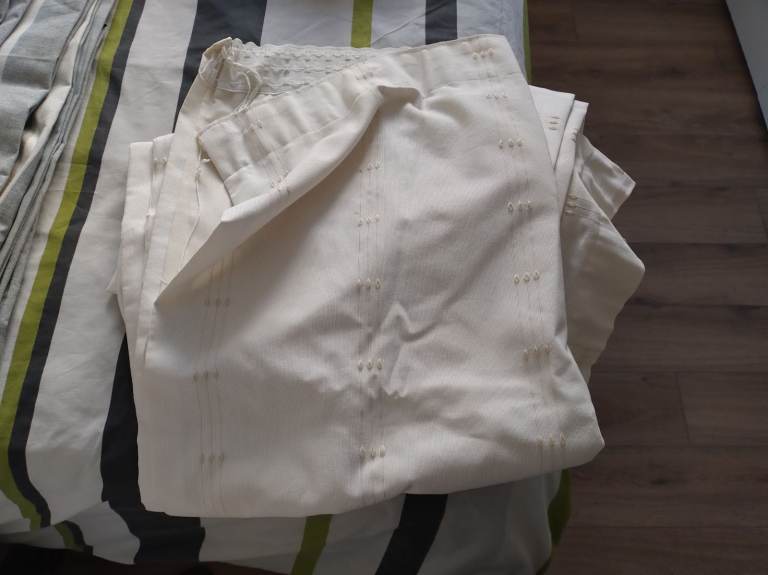 The Home Store curtains cotton blend white pencil pleat