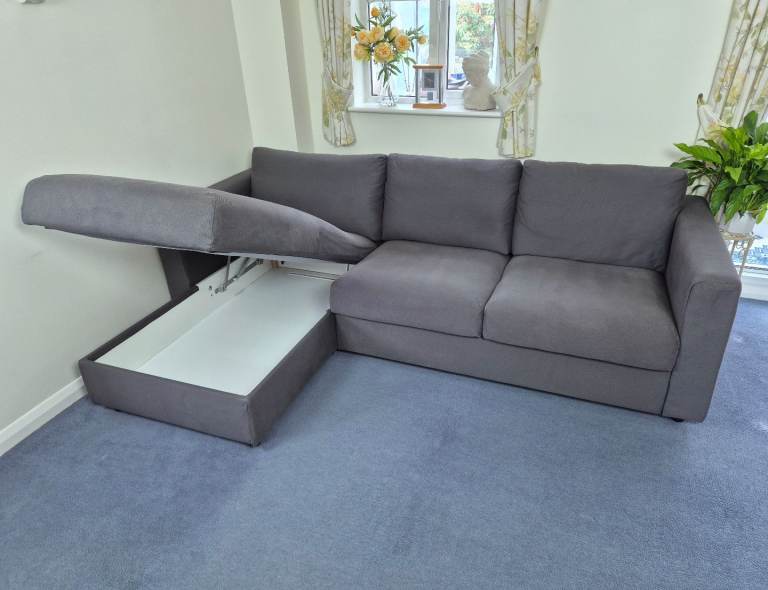 IKEA VIMLE 3 Seater Chaise Longue Corner Sofa with Storage in Grey RRP £1029 *FREE LOCAL DELIVERY*