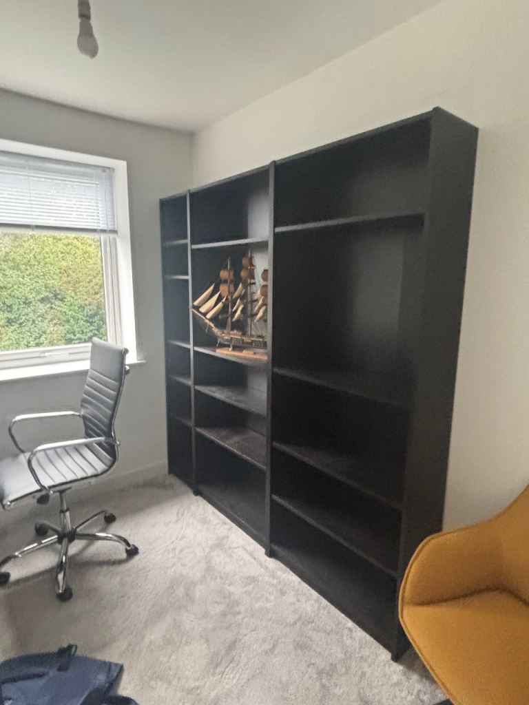 Black Wooden Bookcases - Good Condition