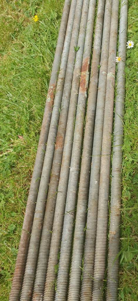 9 x Steel Threaded Studding Rod Bar 39" 990mm Dia 12mm M12 COLLECT LONDON NW9 0BD