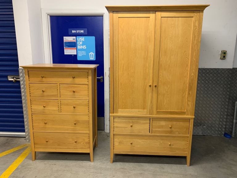 Willis & Gambier John Lewis Espirit oak chest of drawers & Double Wardrobe