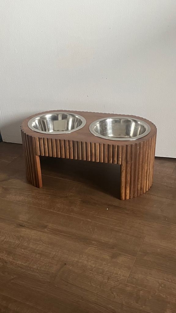 Fluted Elevated Dog Bowls
