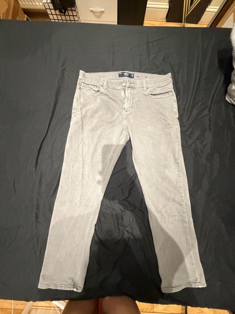 Hollister Slim Straight Jeans - Grey, Good Condition