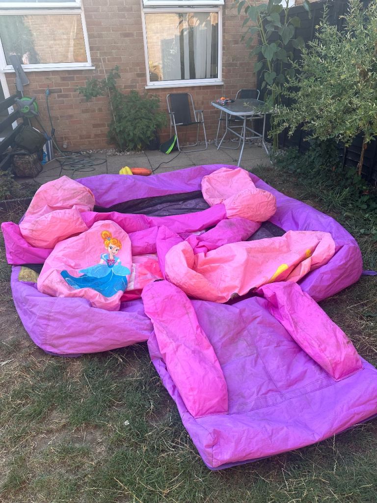Pink princess bouncy castle 