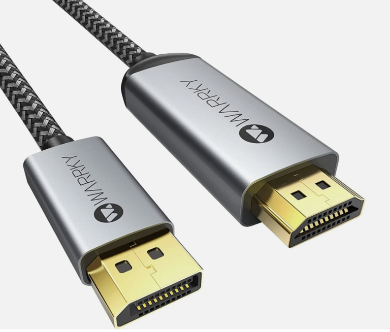 WARRKY 4K DisplayPort to HDMI Cable DP to HDMI Gold-tips Braided 1.8m