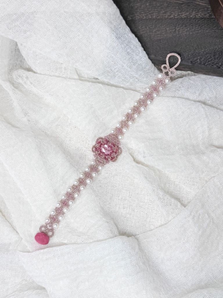 "Crimson" Tatting Lace Bracelet
