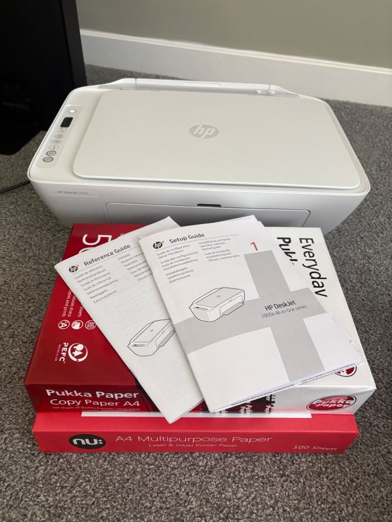 HP DeskJet 2800e All-in-One Printer – White, As Good As New