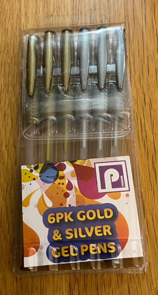 6 gold & silver gel pens £2