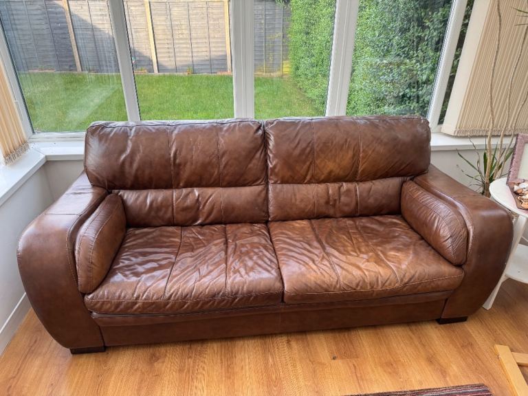 Brown Leather Sofa