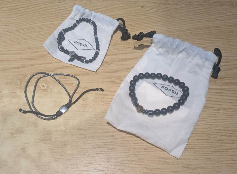 Men's black Fossil bracelets wristwear - unwanted Xmas presents - £30ono