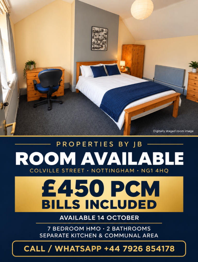 Double Rooms available in Nottingham - NG1 