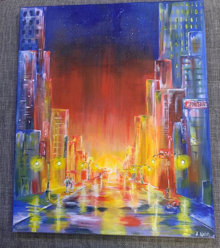 A large original abstract acrylic painting 