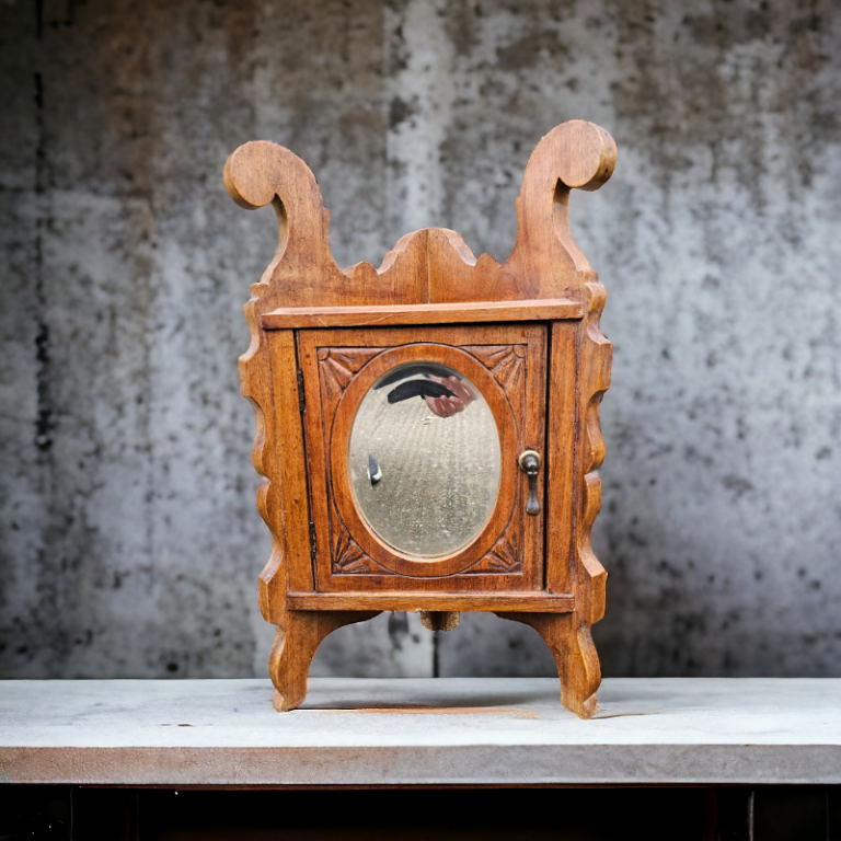 Antique Oak small wall  corner Cabinet 
