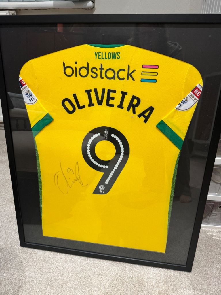 NCFC 2017 OLIVEIRA signed and framed football shirt 