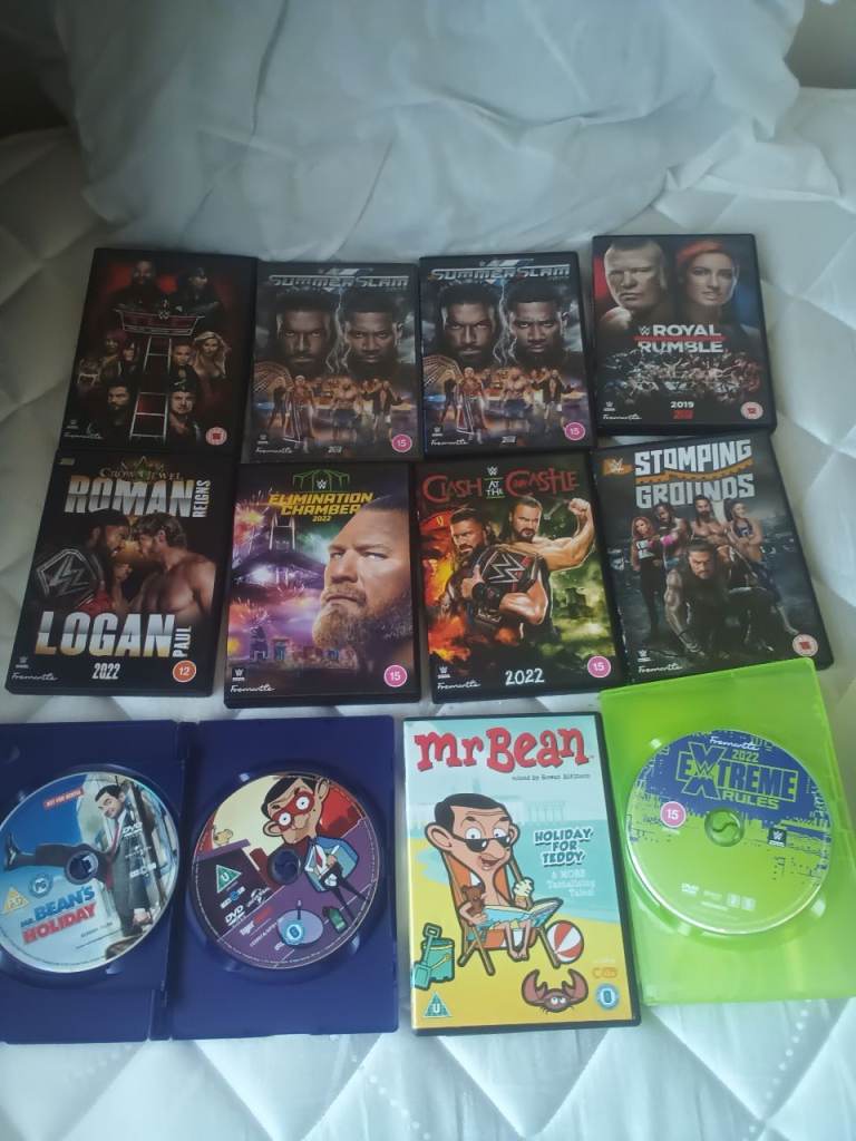 Wwe and Mr Bean DVDS
