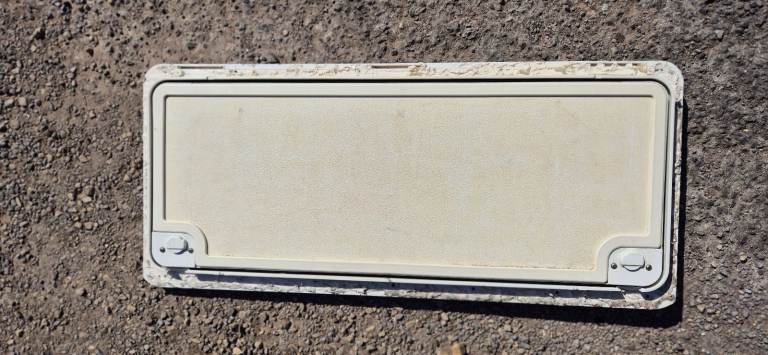 Various side doors with frames and keys for caravan camper motorhome - gas, toilet, storage.