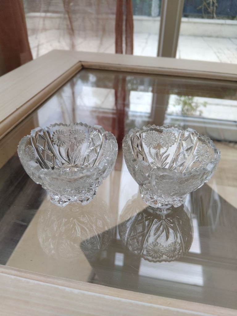 £15..Pair of small glass holder's.. 60+years age..