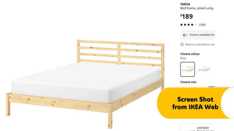 Solid Pine Double Bed Frame (IKEA TARVA) with Slatted Base — Like New, Must Go (Relocating)