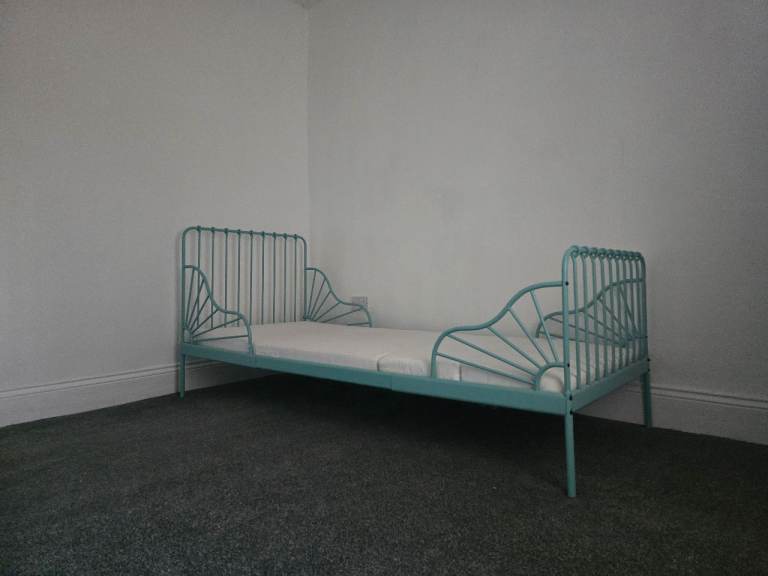 Ikea Metal Adjustable Kids Bed with Mattress – Good Condition