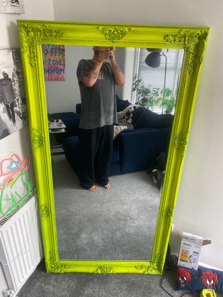 Large free standing mirror neon 