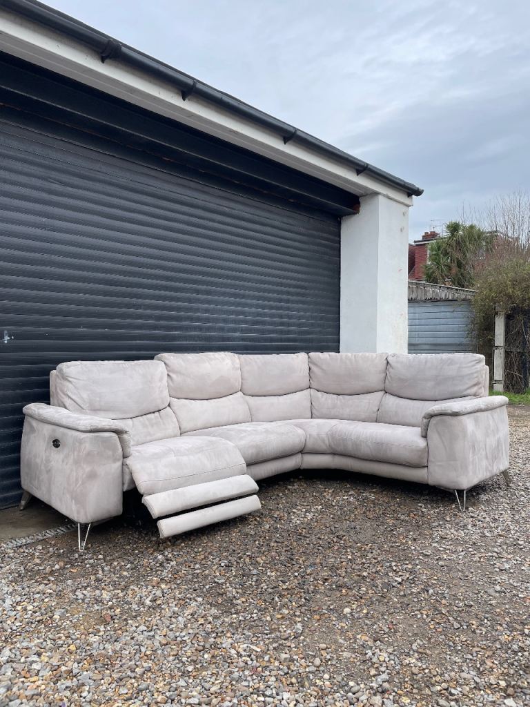 Large light grey Sofology L shaped corner recliner sofa - DELIVERY AVAILABLE!