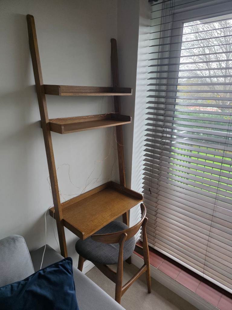 Ladder desk (with shelves) & chair