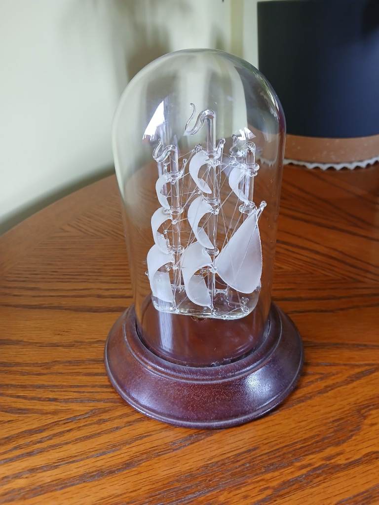 Glass ship in dome