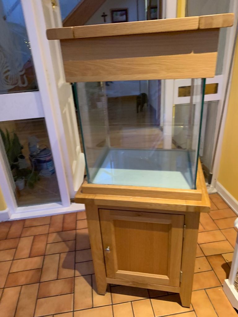 image for Aqua Oak Small Cube Aquarium & Cabinet