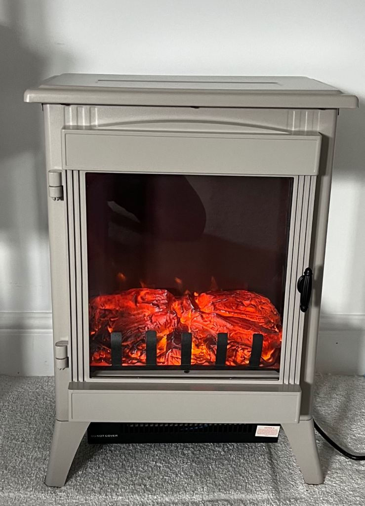 Dunelm mill grey 3 sides electric fire stove heater 2000w