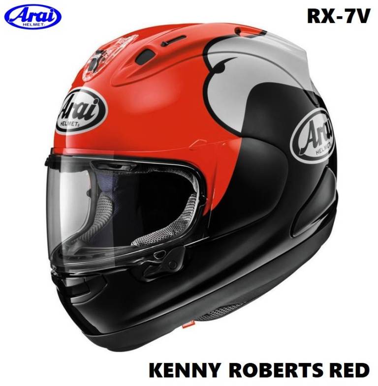 RARE COLLECTORS ITEM - #ARAI RX-7V MOTORCYCLE HELMET - KENNY ROBERTS EAGLE RED