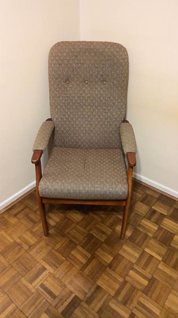 mid-century highback fire side arm chair 