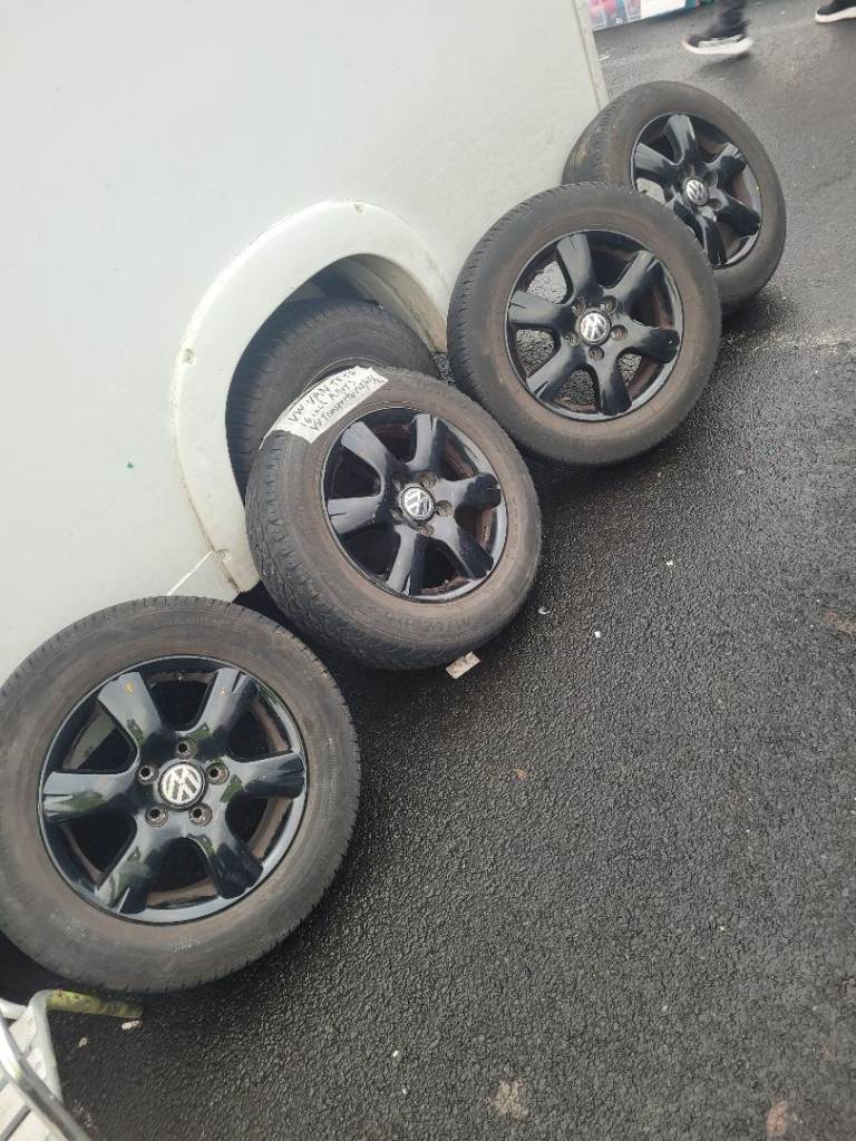 VW VAN 16INCH BLACK ALLOYS FIT TRANSPORTER T5 T6 16INCH 205 65 16C 